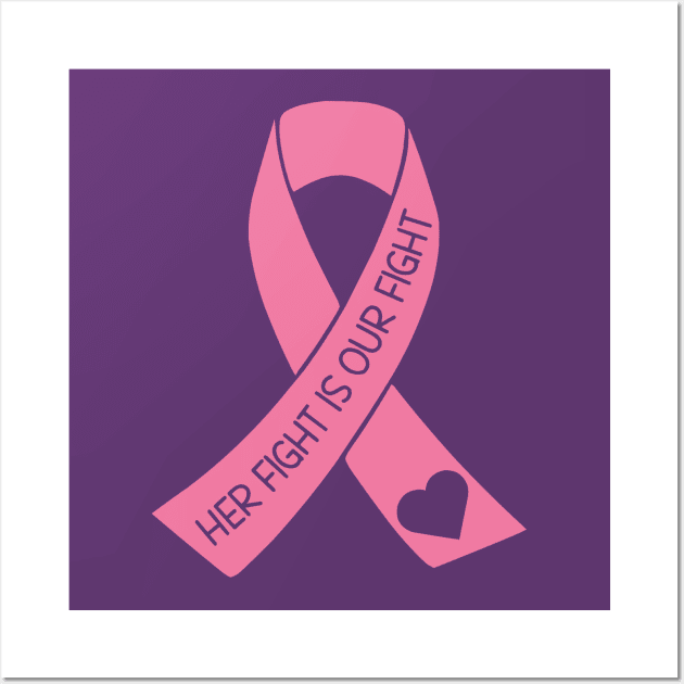 Her Fight Is Our Fight - Breast Cancer Support Wall Art by KayBee Gift Shop